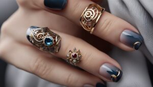 conceito de piercing nas unhas