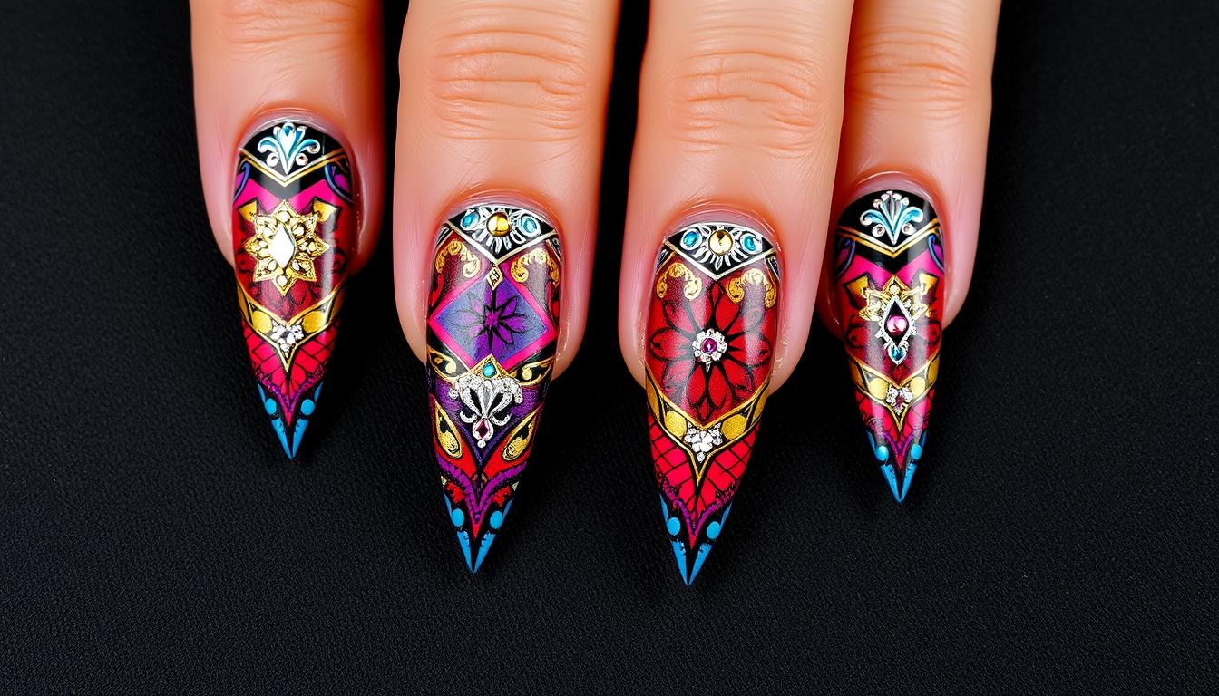 Nail art pentru unghii stiletto Nail art para unhas stiletto