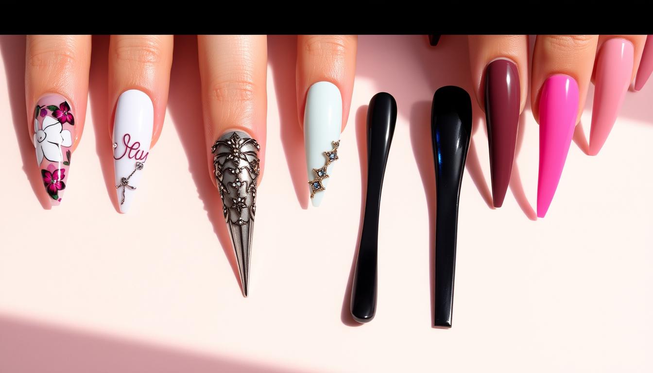 Variații de unghii stiletto variações de unhas stiletto